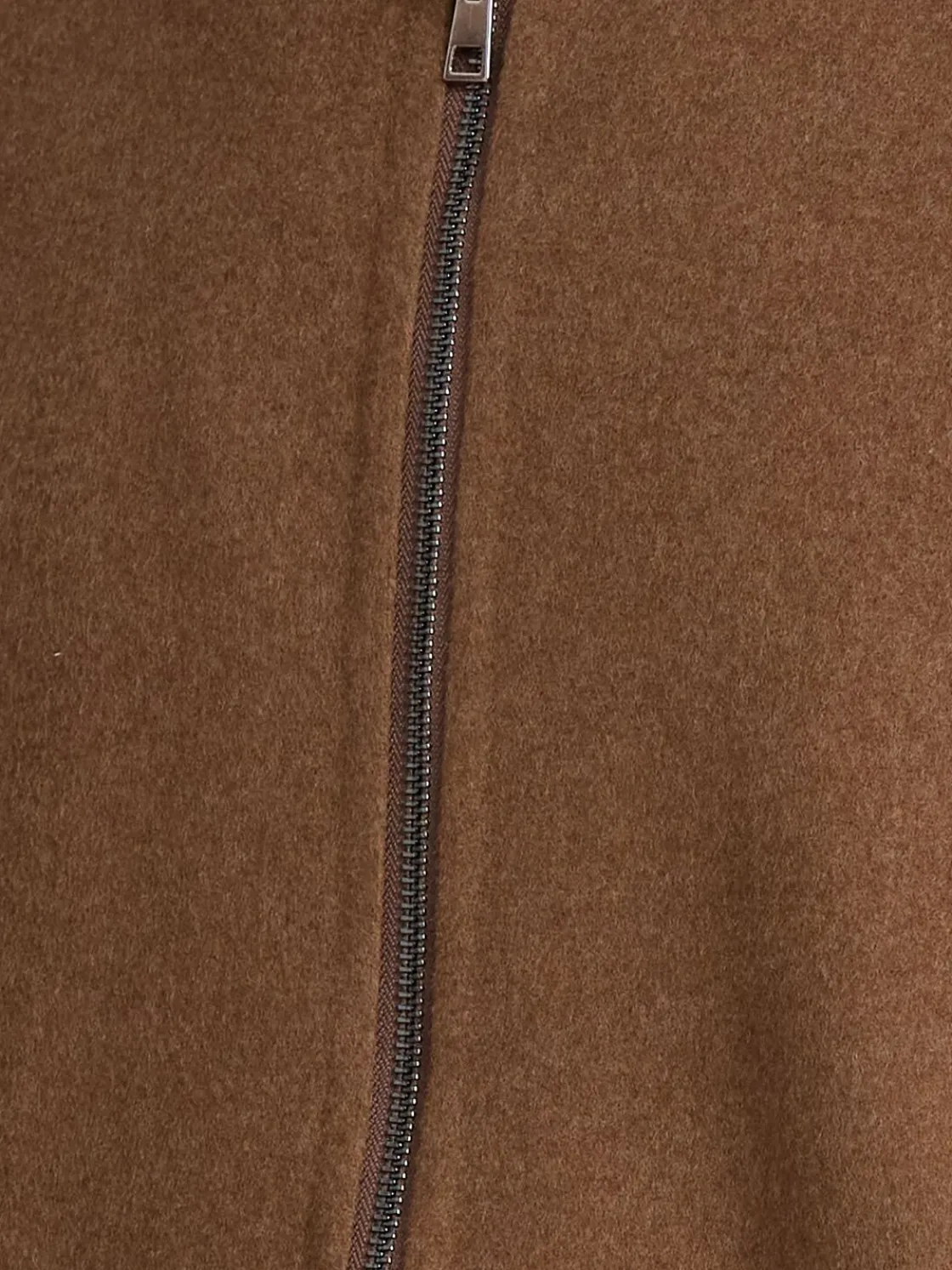 Felpa in misto lana con zip e cappuccio