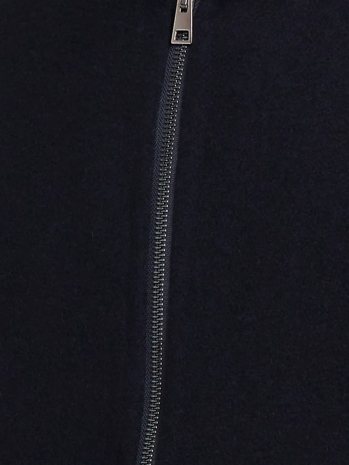 Felpa in misto lana con zip e cappuccio