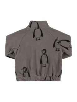 Felpa in poly riciclato stampato con zip