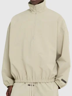 Felpa Sporty in nylon con zip parziale