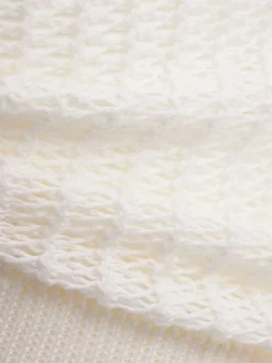 Fishnet linen & cotton tank top