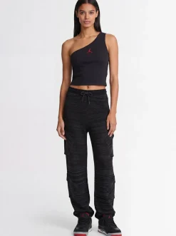 Flight jersey one-shoulder top