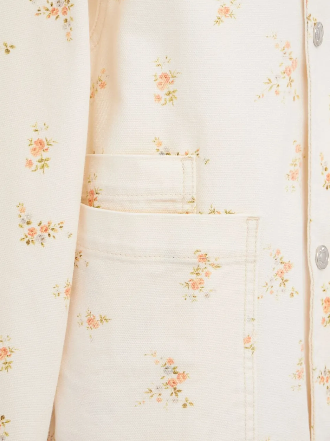Floral printed denim jacket