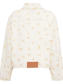 Floral printed denim jacket