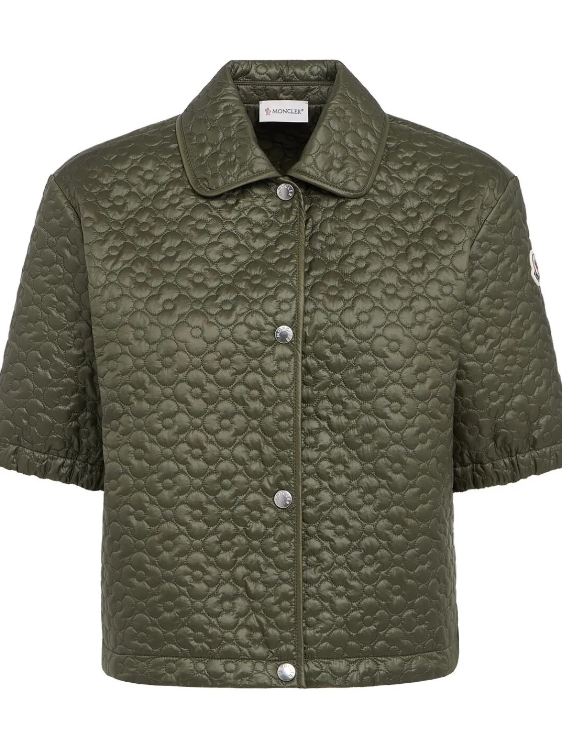 Floral quilted padded shirt jacket