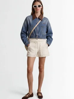 Fringed bouclé shorts