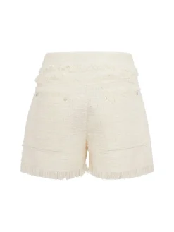 Fringed bouclé shorts