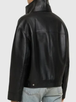 Giacca biker in pelle