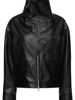 Giacca biker in pelle
