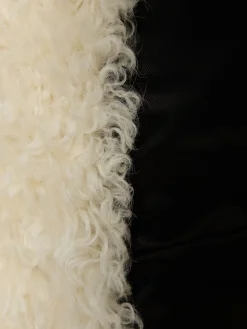 Giacca biker in pelle e shearling / cappuccio