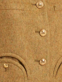 Giacca bolero Shamo in lana senza colletto