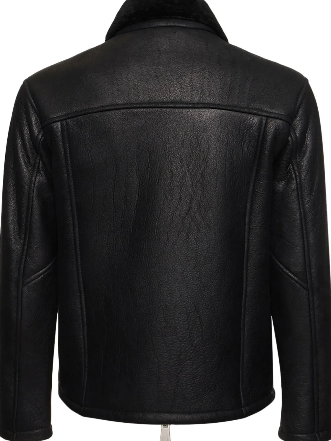 Giacca cerata con shearling