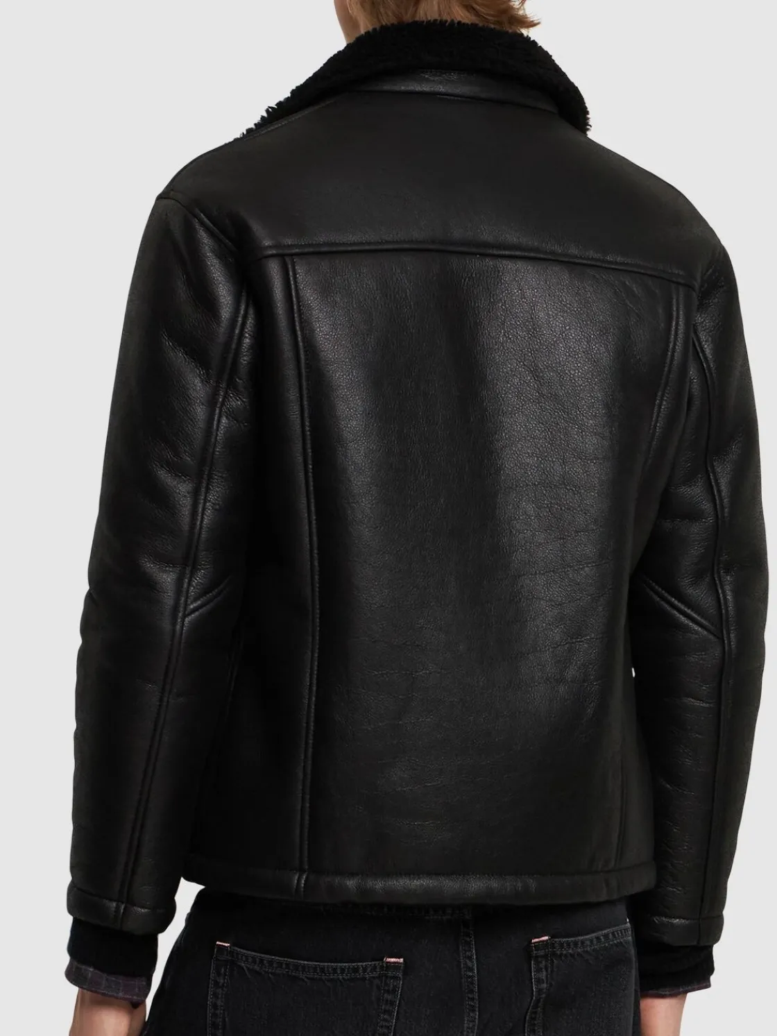 Giacca cerata con shearling