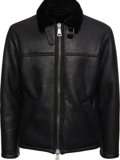 Giacca cerata con shearling