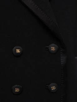 Giacca doppiopetto in crepe di lana