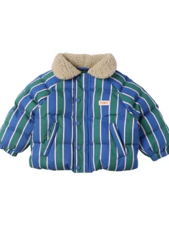 Giacca imbottita in cotone color block