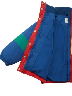 Giacca imbottita in poly stampato con cappuccio