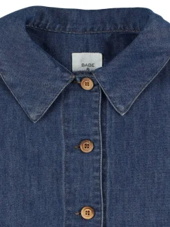 Giacca in denim di cotone e lino