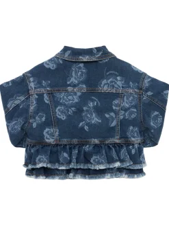 Giacca in denim di misto cotone stampato