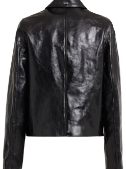 Giacca in pelle con zip
