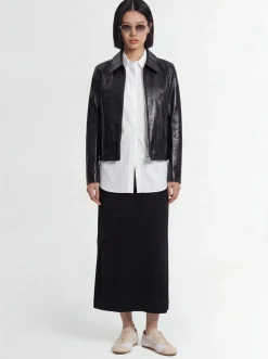Giacca in pelle con zip