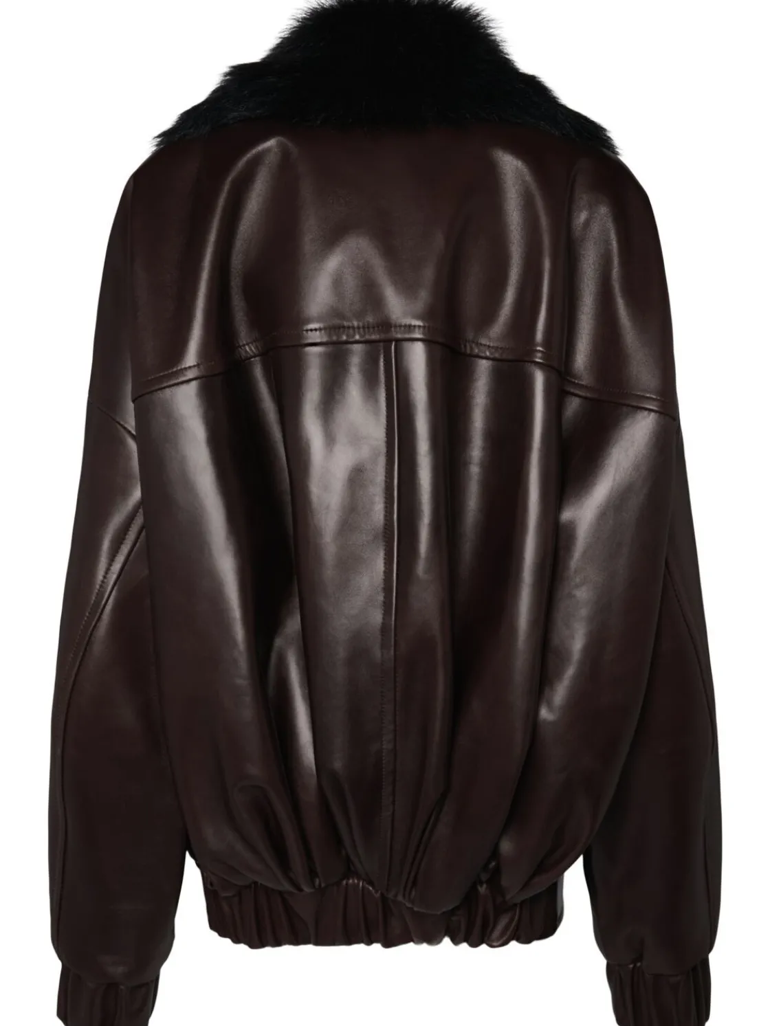 Giacca in pelle Daemon con collo in pelliccia