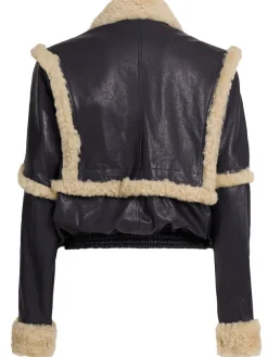 Giacca in pelle e shearling