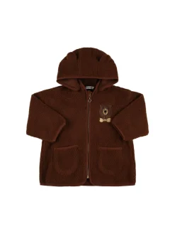 Giacca in teddy con cappuccio