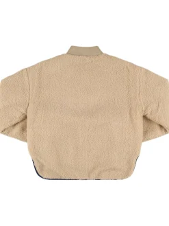 Giacca reversibile in teddy e nylon