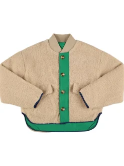 Giacca reversibile in teddy e nylon
