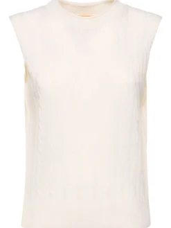 Gilet in maglia di cashmere a trecce