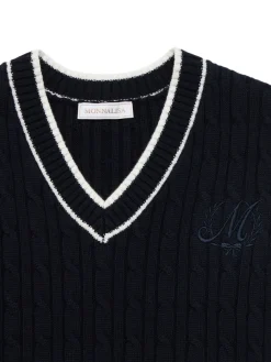 Gilet in maglia di misto lana / scollo a V