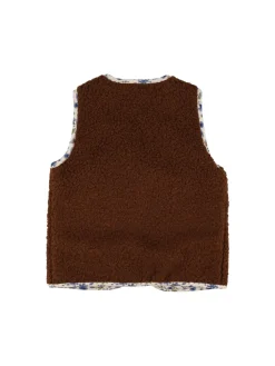 Gilet in teddy a fiori