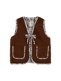 Gilet in teddy a fiori