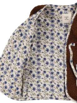 Gilet in teddy a fiori