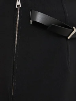 Gonna asimmetrica in nylon con fondo stondato