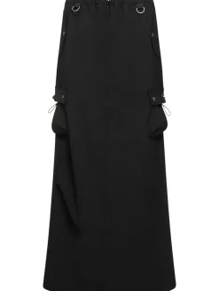 Gonna cargo sartoriale in misto fresco lana