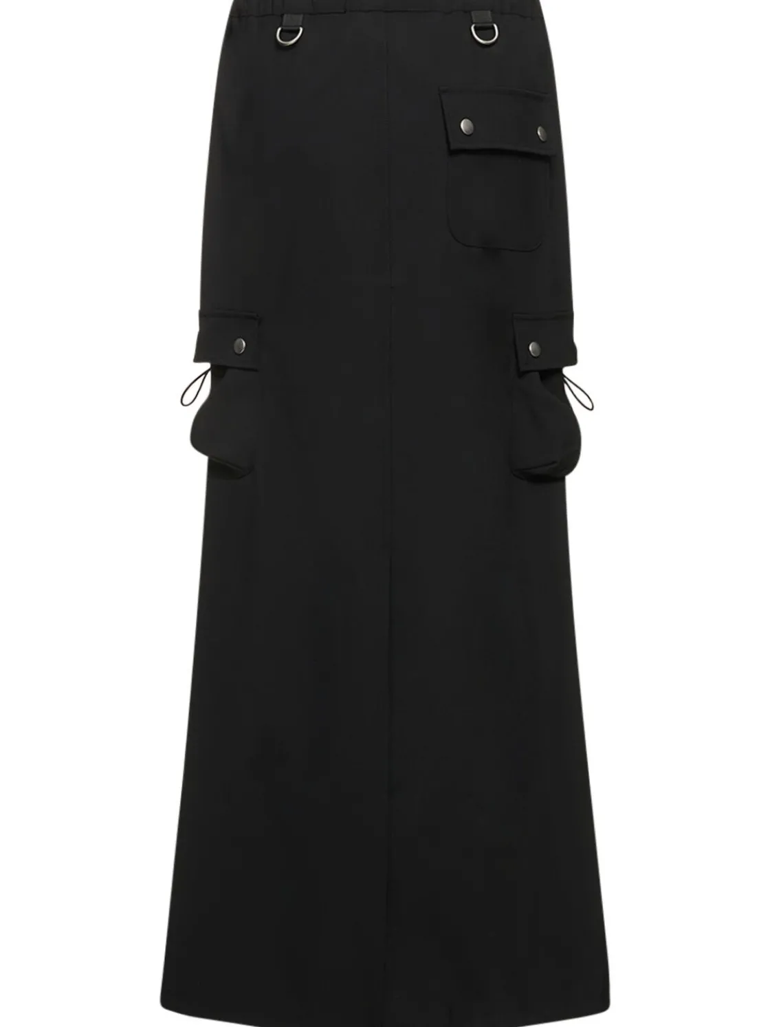 Gonna cargo sartoriale in misto fresco lana