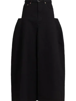 Gonna maxi in denim con spacco frontale