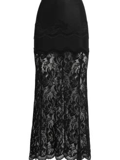 Gonna midi in pizzo stretch