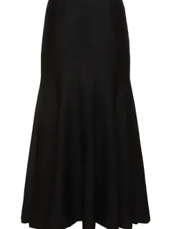Gonna midi Mayu in maglia di misto lana