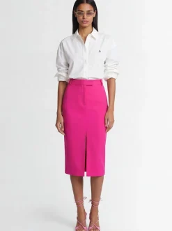 Gonna pencil in gabardina di lana stretch