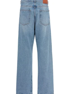 Grass stain loose denim jeans