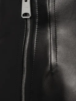 Gres leather a-line midi skirt