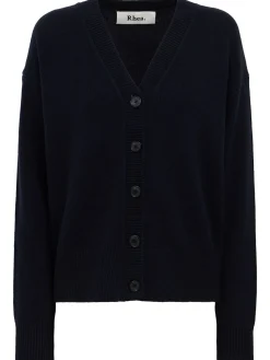 Heavy wool V-neck cardigan