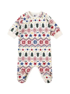 Holiday printed cotton jersey romper