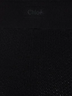 Honeycomb knit stretch viscose pants