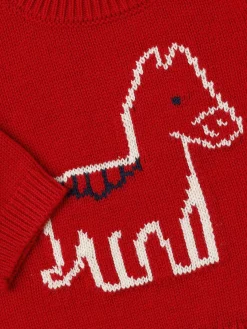 Jacquard knit wool blend sweater