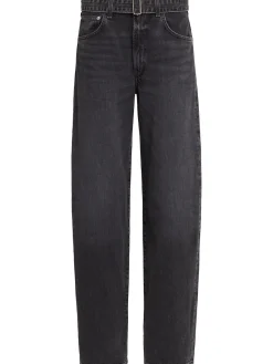 Jeans ampi vita media con risvolto
