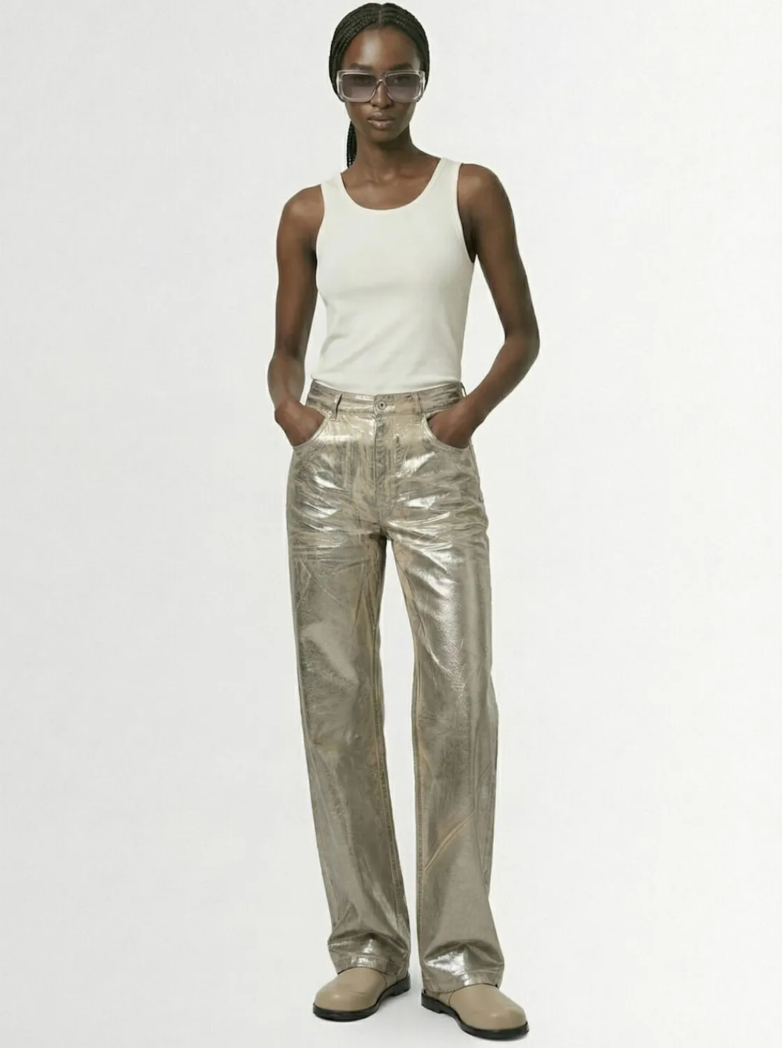 Jeans baggy fit vita bassa Geth in denim